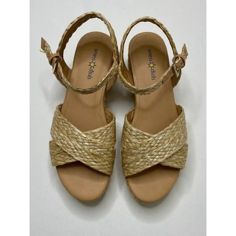 Seven Dials Virginia Espadrille Wedge Sandals Shoes 9.5‎ Women's Adjustable NEW